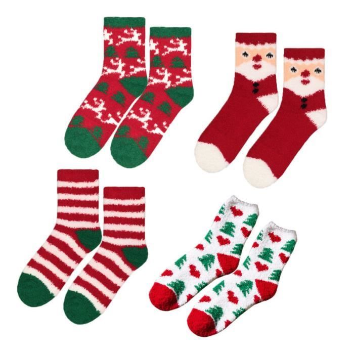 Lot De 5 Paires De Chaussettes De Noël Pour Enfants - Motifs Festifs (Père Noël, Renne...), Chaudes Et Confortables