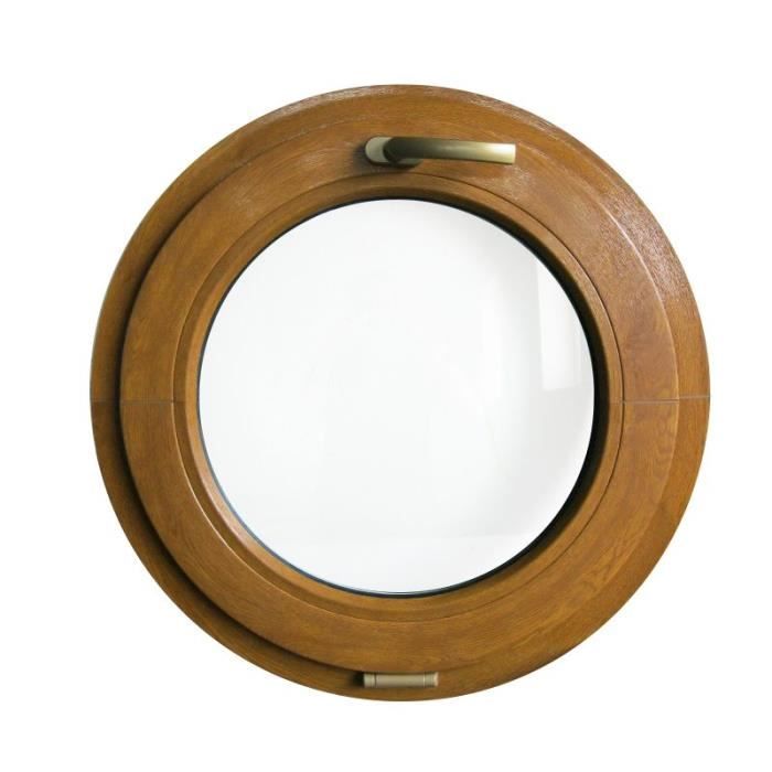 oeil de boeuf Fenêtre FIXE double vitrage Couleur extérieure Chêne doré VEKA