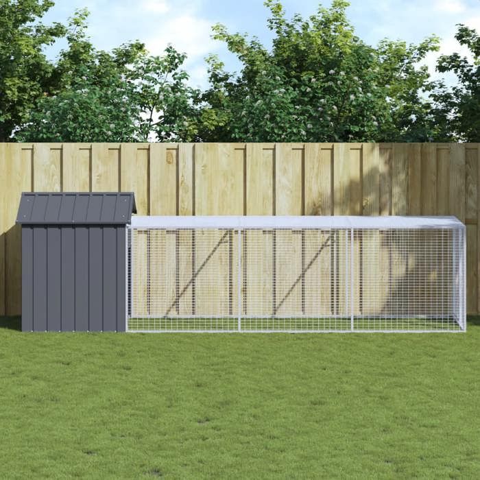vidaXL Poulailler Cour 117x405x123