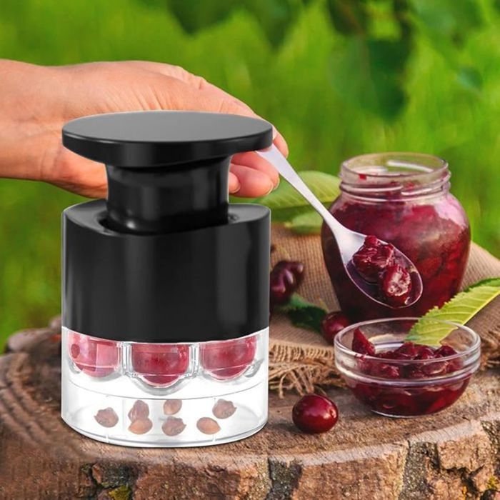 Dénoyauteur Cerises 7 En 1 Rouge – 7 Trous, Anti-Éclaboussures, Presse Rapide Pour Cerises & Petits Fruits – Gadget Cuisine 2025