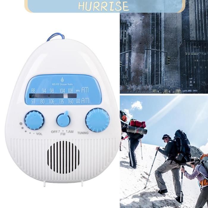 Radio De Douche AM/FM Étanchée - Radio Réveil Numérique Avec Haut-Parleur Intégré, Antenne Et Écran Rétroéclairé - Idéale Salle De Bain