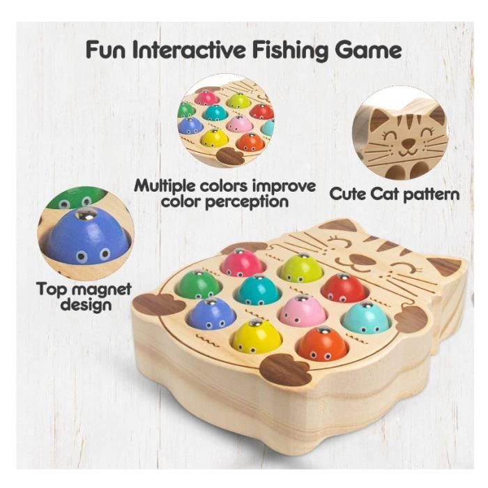Jouets en Bois Jeu de pêche,Jeux Montessori Magnétique aux Abeilles Jouet Enfant Jouets en Bois Jeu de pêche,Jeux Montessori Magnétique aux Abeilles Jouet Enfant