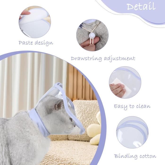 Collerette pour Chat - Réglable - Violet - Anti Léchage - Conception ...