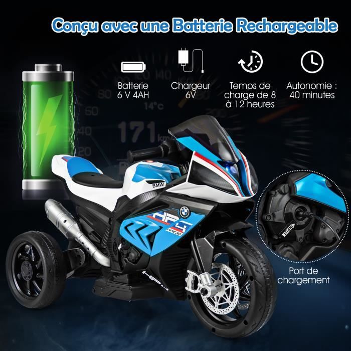 Nouveau Moto Électrique Pour Enfants 6V Enfant Go Sprint Blanche