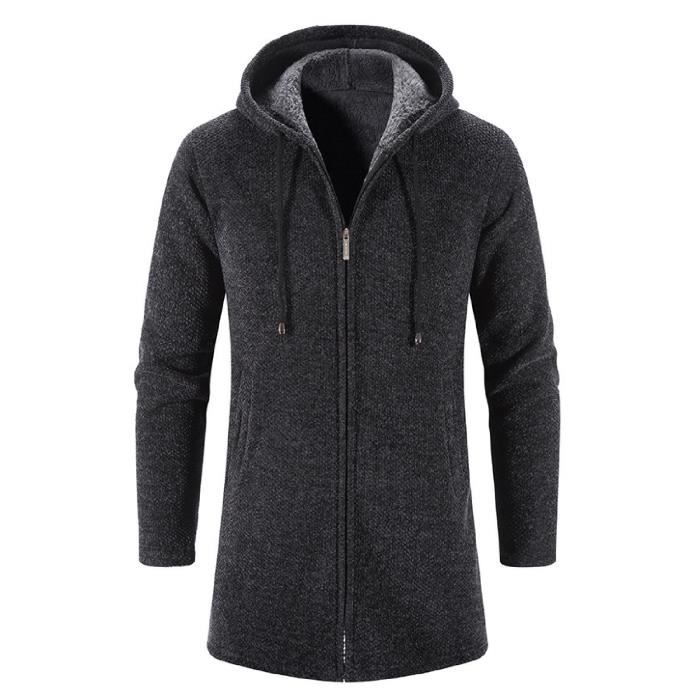 Cardigan long à capuche avec bord ouvert Urban Classics - gris foncé