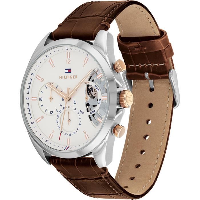 Montre tommy hilfiger homme clearance cuir marron