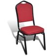 20PCS Chaise ensemble empilable rembourrée Rouge salles à manger conférence bureaux fête Design Moderne-2