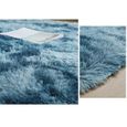 Tapis rond moelleux tapis pour salon décor enfants chambre tapis  120cm de diamètre bleu de mer-2