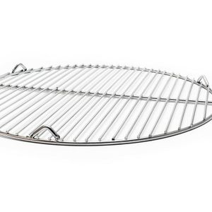 Grille Barbecue Ronde En Acier Chromé Diamètre 50 Cm – Avec Manche Bois, Parfaite Pour Grillades Authentiques