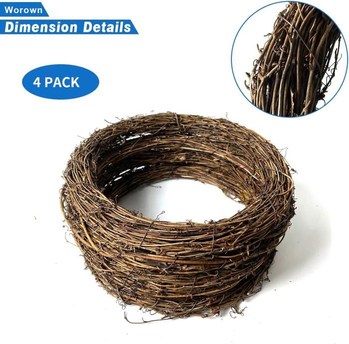 Lot De 5 Couronnes En Rotin Naturel - Déco Murale Ou De Table - Pour Noël, Mariage, Automne - DIY Créatif