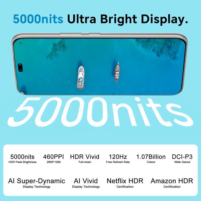 Smartphone Honor 400 Pro 5G - 12Go/512Go, écran 6,7" AMOLED 120Hz, Snapdragon 8 Gen 3, 5170mAh, IP68