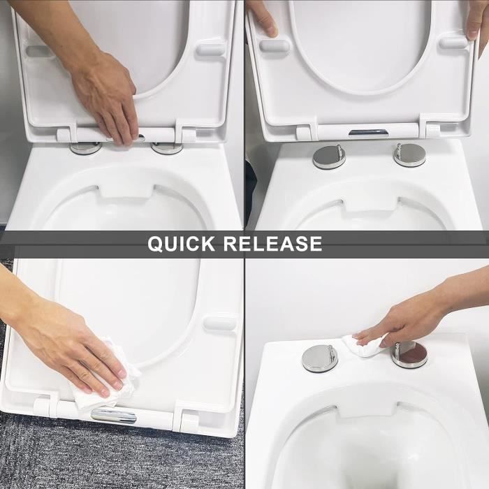 Abattant WC avec Frein de Chute, Lunette de Toilette Clipsable avec une  Capacité de Charge 150 kg, Lunette WC Antibactérien [120] - Cdiscount  Bricolage