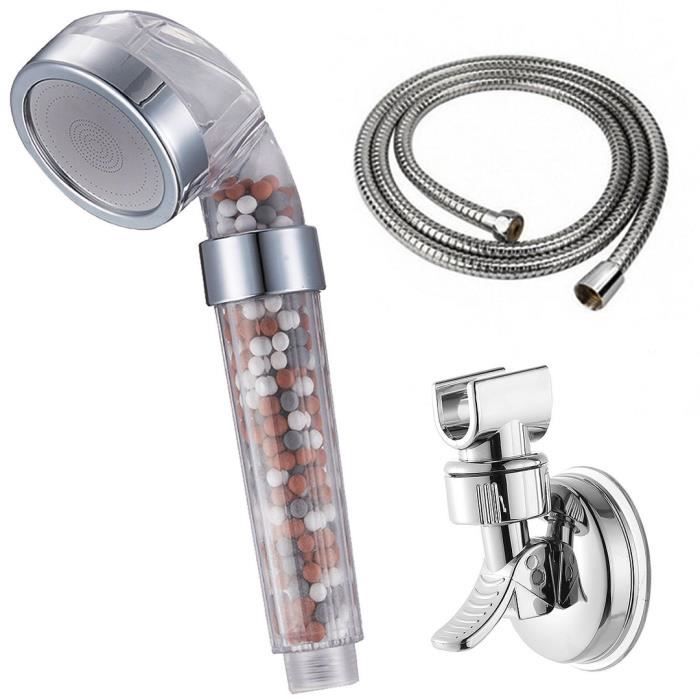 Pommeau de douche Haute Pression avec Filtre à eau et Support de douche -  Cirrus SPA Shower - Cdiscount Bricolage