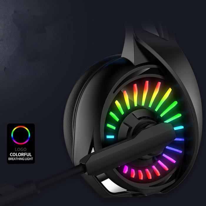 Casque Gaming PS4/PC Ultra Léger, Stéréo, LED, Anti-bruit, Jack 3.5mm Et USB, Modèle GM-3