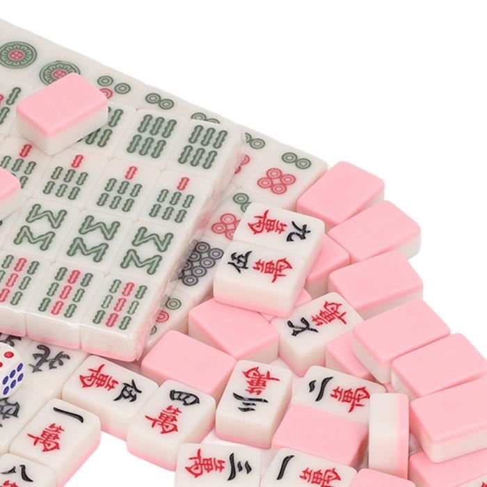 Jeu De Mahjong Chinois Portable – 144 Pièces Mélamine, Format Voyage, 2-4 Joueurs