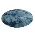 Tapis rond moelleux tapis pour salon décor enfants chambre tapis  120cm de diamètre bleu de mer-3