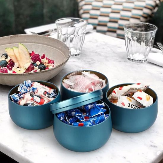 24 Pots à Bougies Vides En Fer Blanc 8oz - Pour Fabrication Bougies DIY, Stockage Thé, Bonbons, Cadeaux