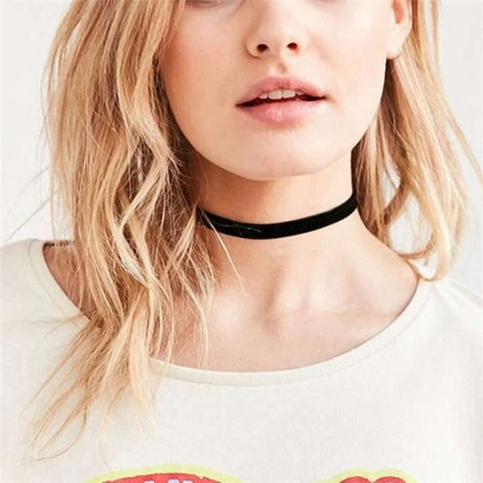 Collier Ras De Cou Noir En Tissu Doux - Bijou Multi-rang Pour Femme - Neuf Avec étiquettes, Style Tendance