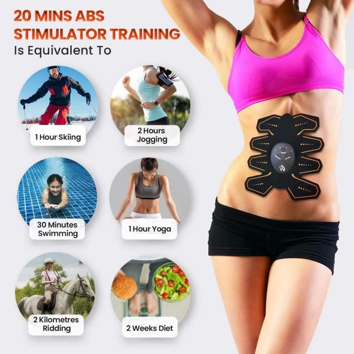 Ceinture Abdominale Electrostimulation EMS WeightWorld Inclus 3 Electrodes pour Bras Cuisses Mollets Fessiers et Abdos 3 tele Cdiscount Sport