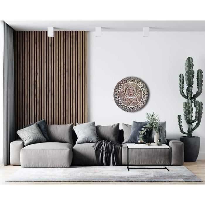 Lotus Mandala découpé au laser Lotus Contreplaqué Lotus Décoration murale Lotus Art Mural Lotus Bois Naturel Lotus Décoration Murale Décoration de Yoga Fleur de Vie Décoration Murale Lotus