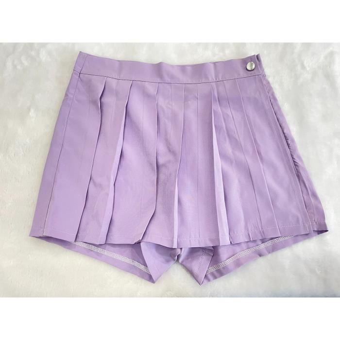 Jupe Mini jupe plissee d ete Y2k Streetwear Sexy fermeture eclair laterale taille haute Style coreen jupes Nude B48168 Blanc Cdiscount Pret a Porter
