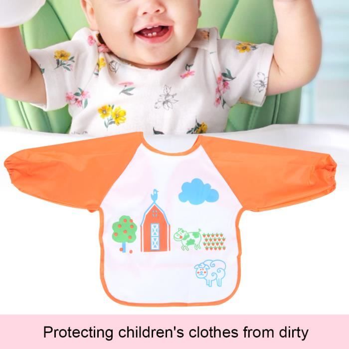 Lot De 2 Bavoirs Bébé à Manches Longues Lässig – Imperméables, Lavables, Pour Repas Et Activités Créatives
