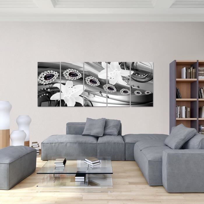 Tableau Décoration Murale 200x80 cm Runa art 004655a WTD Mantiburi Gustav  Klimt - 5 Panneaux Deco Toile Prêt à Accrocher - Beige - Cdiscount Maison