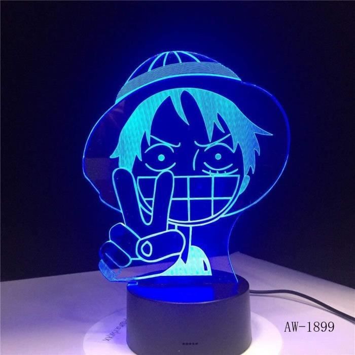 One Piece Anime 3D Lamp rufy Led cambia colore luce notturna