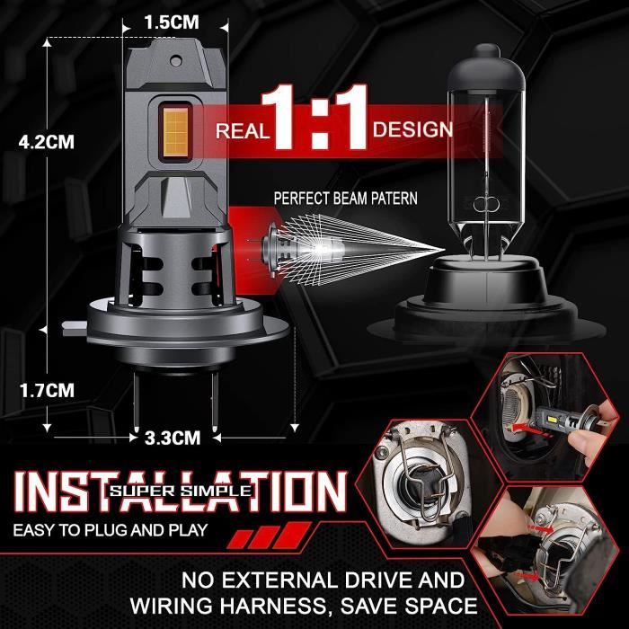 CAR WORK BOX H7 LED 15000LM Ampoules pour Voiture 12V 70W 6500K