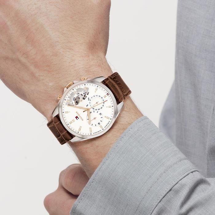 Montre tommy hilfiger shop homme bracelet cuir marron