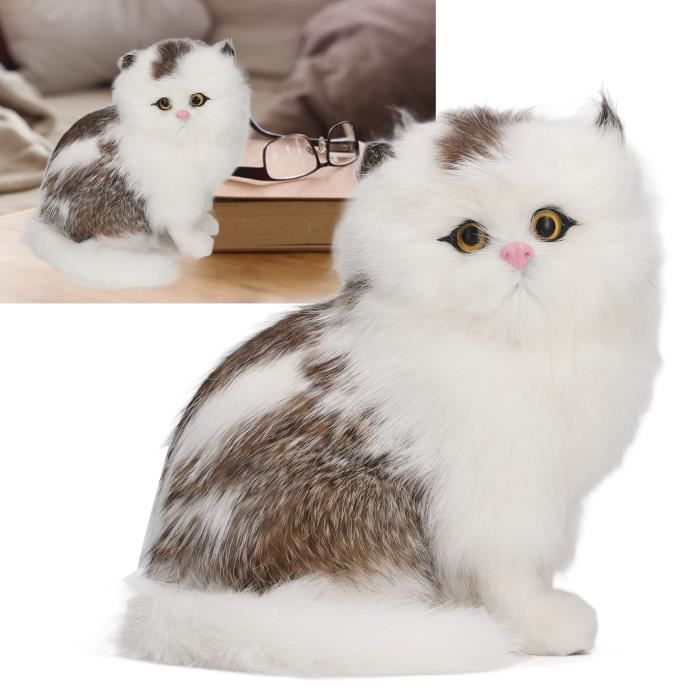 VINGVO Mod?�le de chat r?�aliste Jouet Animal Chat de Simulation, Mod?�le de Chat Mignon 