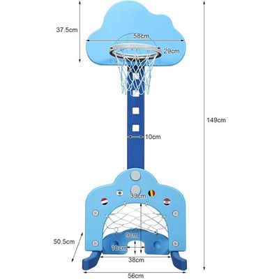 DREAMADE Ensemble Panier de Basket 3-en 1 pour Enfant 2Ans+ avec DREAMADE Ensemble Panier de Basket 3-en 1 pour Enfant 2Ans+ avec