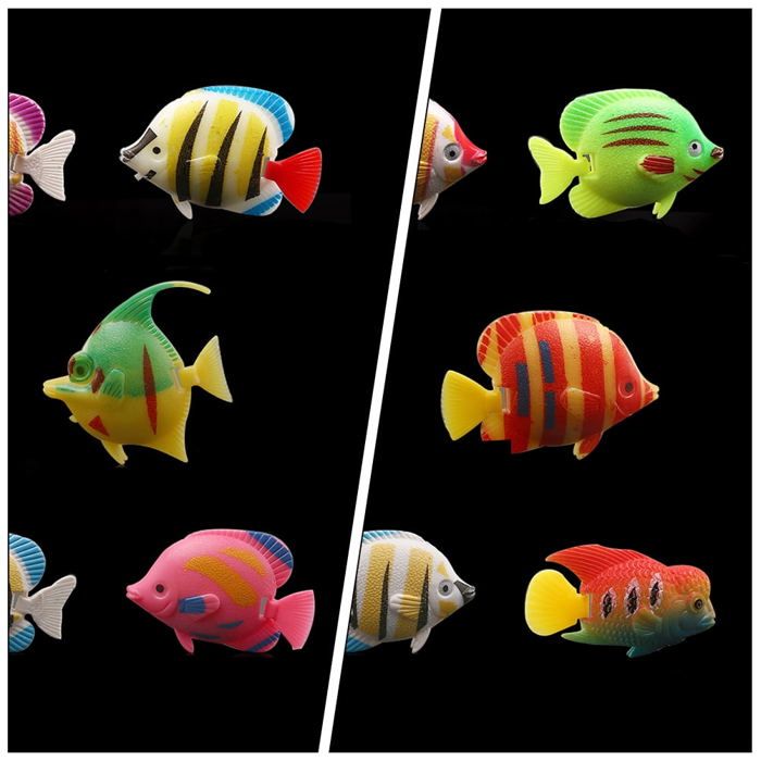 CREATCABIN Lot de 40 petits poissons koï miniatures en plastique - Figurines de poisson rouge - Imitation petit