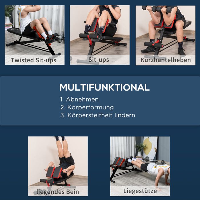 Banc De Musculation Pliable TrainHard – 7 Positions, 200kg – Abdos, Poitrine, Dos – Pour Débutants & Pro