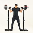 Rack de Rangement pour Haltères en Acier Noir - Pour Entraînement Musculation Fitness - Réglable de 75 à 163cm-0