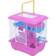 1Pc Hamster Cage Creative Multifonction Double Couche Acrylique Portable Pratique Villa pour petits animaux   CAGE-0