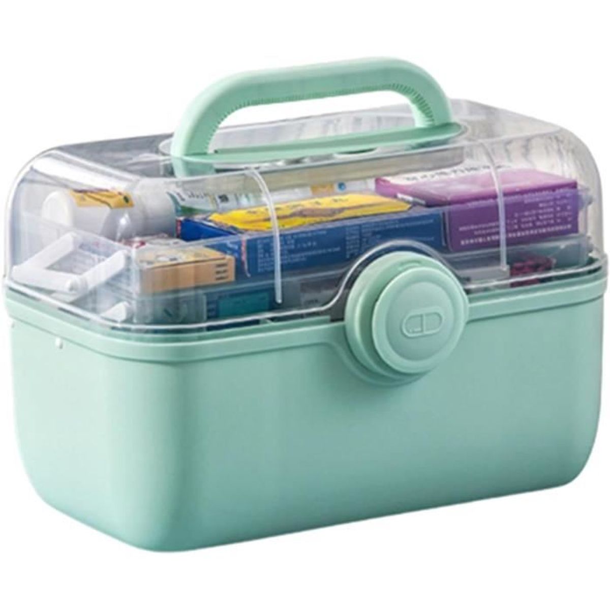 Boite A Pharmacie Rangement Boîte à Pharmacie Eluno - Métal 32.5x20.5x20 Cm Avec Plateau Amovible Boîte Pharmacie Métal