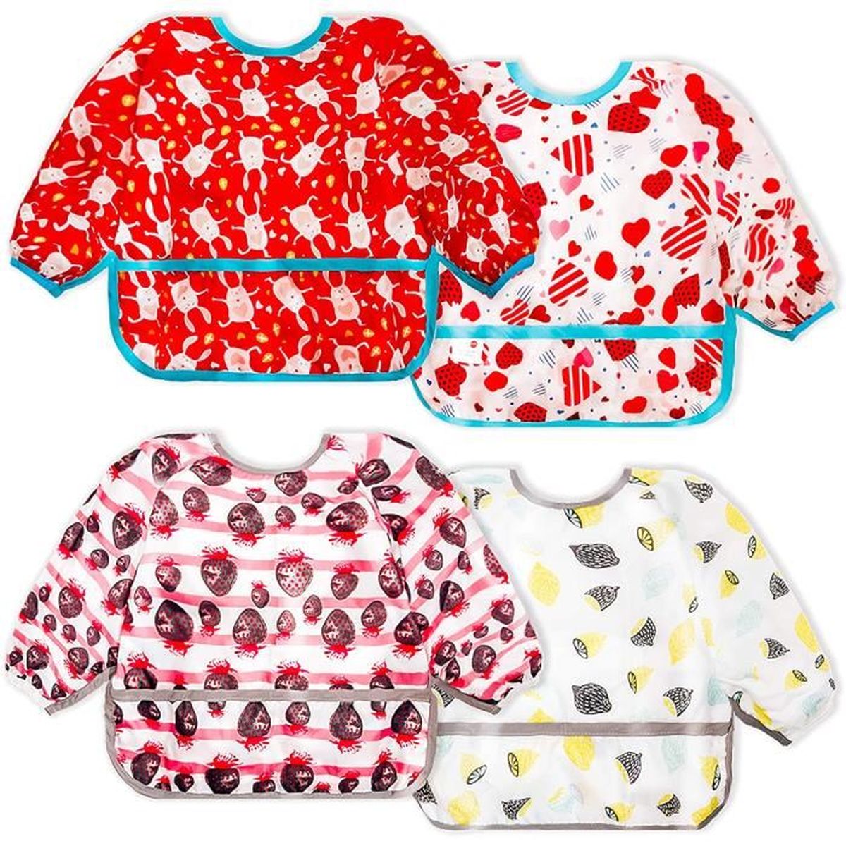 Bavoir Manches Longues Bebe Bavoir Impermeable Bebe Tablier Peinture Enfant Bavoir Plastique Bebe Bavoir Manche Longue Tablier 4pcs Cdiscount Puericulture Eveil Bebe