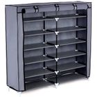 ALIGHTUP Armoire à Chaussures en Tissu Non-tissé 6 Etagères 12 Places Meuble d'Entrée - 110x28x115cm - Gris