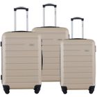 TORTUE. TORTUE - Set de 3 Valises 55cm-65cm-75cm - ABS - 4 roulettes Doubles - Cadenas Integré- Champagne