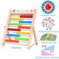 Abacus Coloré, Jouets éducatifs de Boulier Abaque Montessori Jouet 100 Perles Multicolores, Enfant Abacus Jeu avec Carte