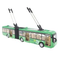 1:48 CS0133 Bus de ville électronique voiture lumineuse Jouets éducatifs pour enfants Modèle de circulation pour enfants (vert)
