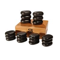 Set de 18 pierres de massage en basalte avec boîte en bambou - MASTER MASSAGE EQUIPMENT - Mixte - Adulte