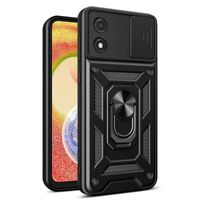 Coque pour Motorola Moto E13 - Etui Housse Anneau Aimant Protection Camera Antichoc Noir
