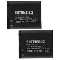 EXTENSILO 2x Batteries compatible avec Panasonic Lumix DMC-TZ60, DMC-TZ61, DMC-ZS100K, DMC-ZS30 appareil photo, reflex numérique