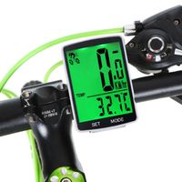 Compteur de vélo Sans fil avec grand écran rétro-éclairé - Étanche - Affichage kilométrage/temps/vitesse/consommation