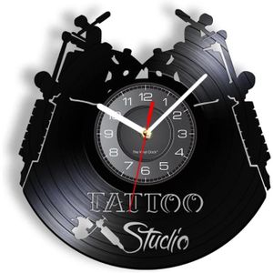 OBJET DÉCORATION MURALE Pendule Murale De 30Cm Tattoo Studio Logo Business