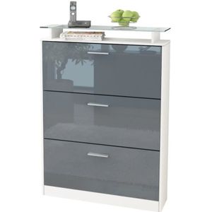 Regisi Meuble A Chaussures Avec Miroir 3 Tiroirs Style Moderne
