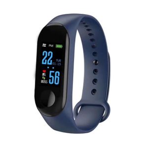 MONTRE CONNECTÉE Montre connectée,M3 Fitness Bracelet IP67 étanche montre connecter Android Bracelet homme pression artérielle activité - Type Bleu