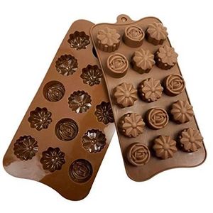 Nouvelles formes Plateaux Marron Moules en silicone pour bonbons et chocolats: Moule flexible pour Bonbons durs ou gommeux Moules de cuisson pour mini muffins bonbons et chocolats 6 Pcs
